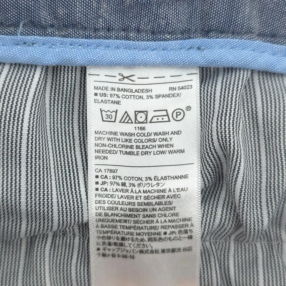 Banana Republic Mens Chino Fulton Skinny 32x30 Gray Micro Pattern Stretch Pants